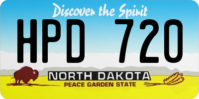 ND license plate HPD720