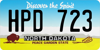 ND license plate HPD723