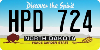 ND license plate HPD724