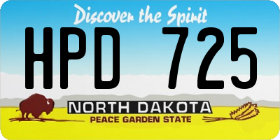 ND license plate HPD725