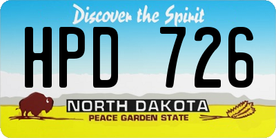 ND license plate HPD726