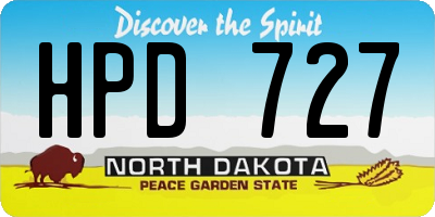 ND license plate HPD727