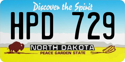 ND license plate HPD729