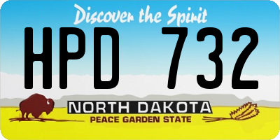 ND license plate HPD732