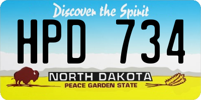 ND license plate HPD734
