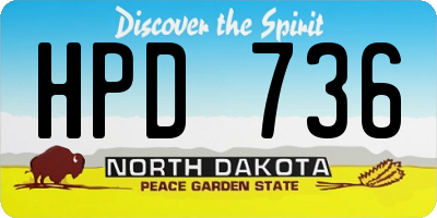 ND license plate HPD736