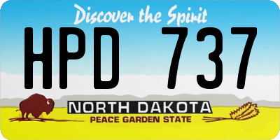 ND license plate HPD737