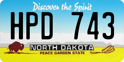 ND license plate HPD743