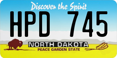 ND license plate HPD745