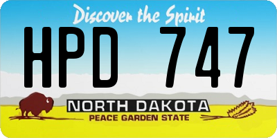 ND license plate HPD747