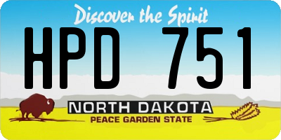 ND license plate HPD751