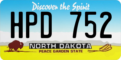 ND license plate HPD752
