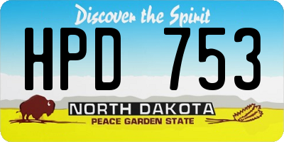 ND license plate HPD753