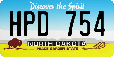 ND license plate HPD754