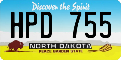 ND license plate HPD755