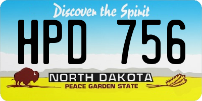ND license plate HPD756