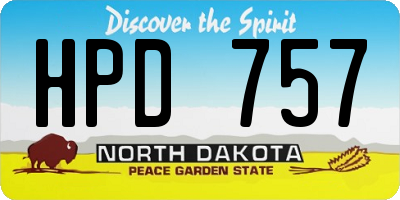 ND license plate HPD757