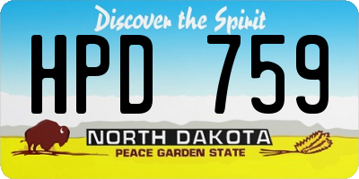 ND license plate HPD759