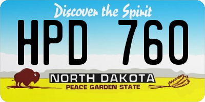 ND license plate HPD760