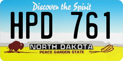 ND license plate HPD761