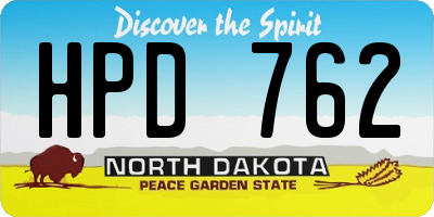 ND license plate HPD762