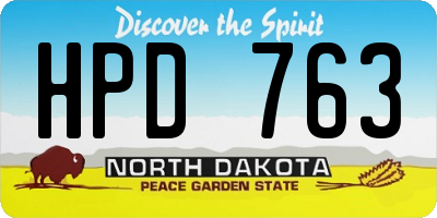ND license plate HPD763
