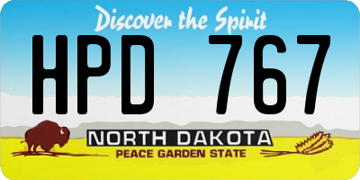 ND license plate HPD767