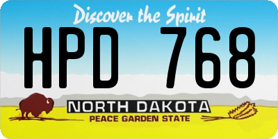 ND license plate HPD768