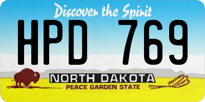 ND license plate HPD769