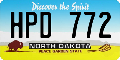 ND license plate HPD772