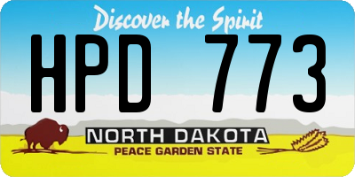 ND license plate HPD773