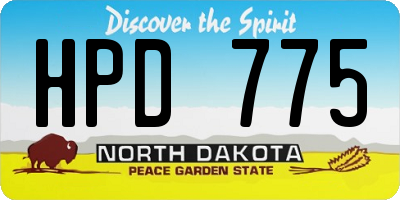 ND license plate HPD775