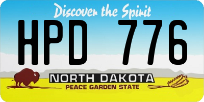 ND license plate HPD776