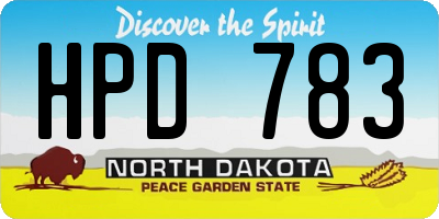 ND license plate HPD783