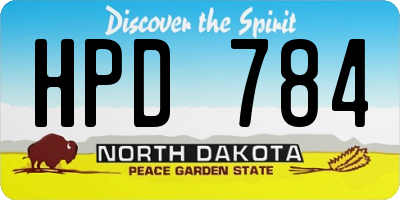 ND license plate HPD784