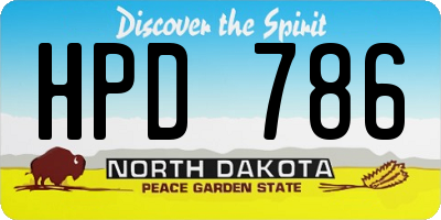 ND license plate HPD786