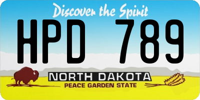 ND license plate HPD789