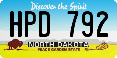 ND license plate HPD792