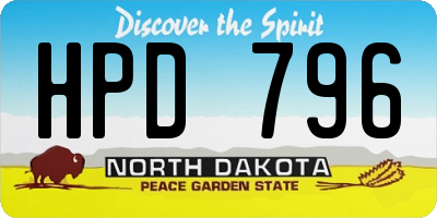 ND license plate HPD796