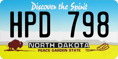 ND license plate HPD798