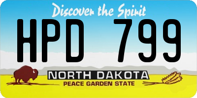 ND license plate HPD799