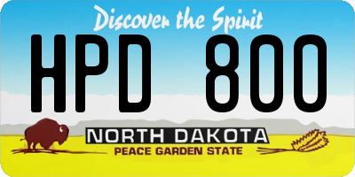 ND license plate HPD800