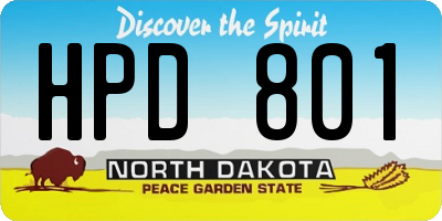 ND license plate HPD801