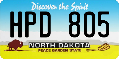 ND license plate HPD805