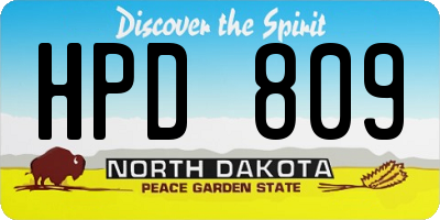 ND license plate HPD809