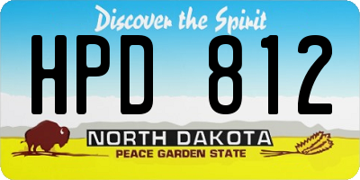 ND license plate HPD812
