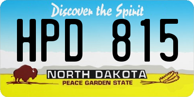 ND license plate HPD815