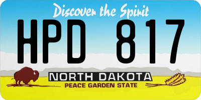 ND license plate HPD817