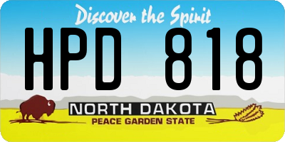 ND license plate HPD818