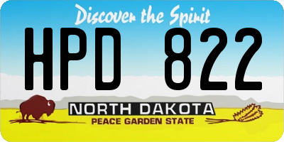 ND license plate HPD822